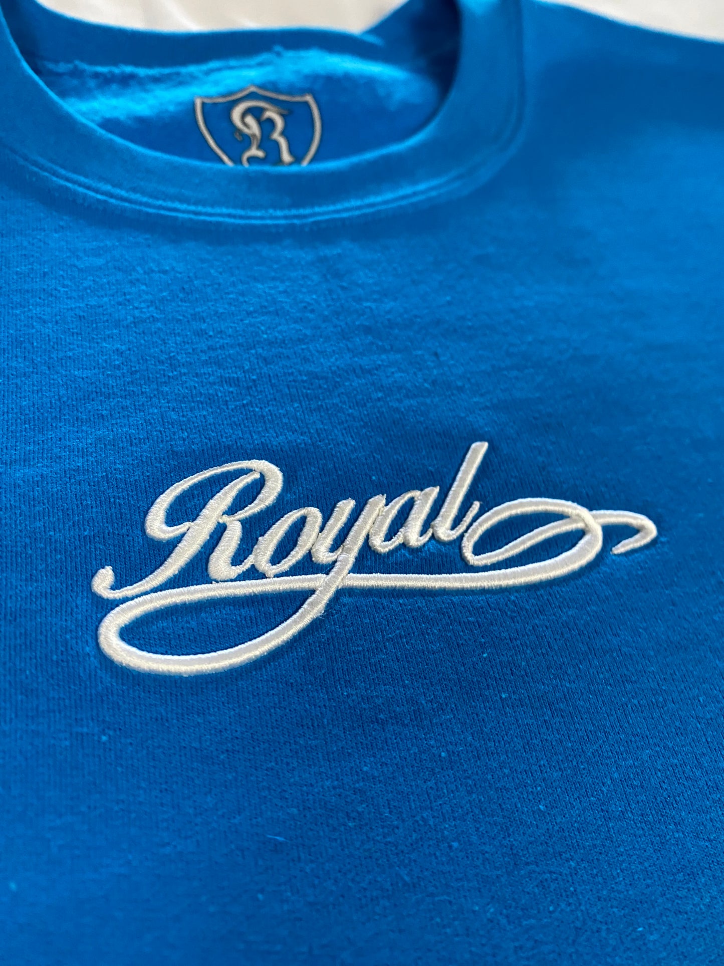 03. Royal SNA Embroidered Script Crewneck Sweater