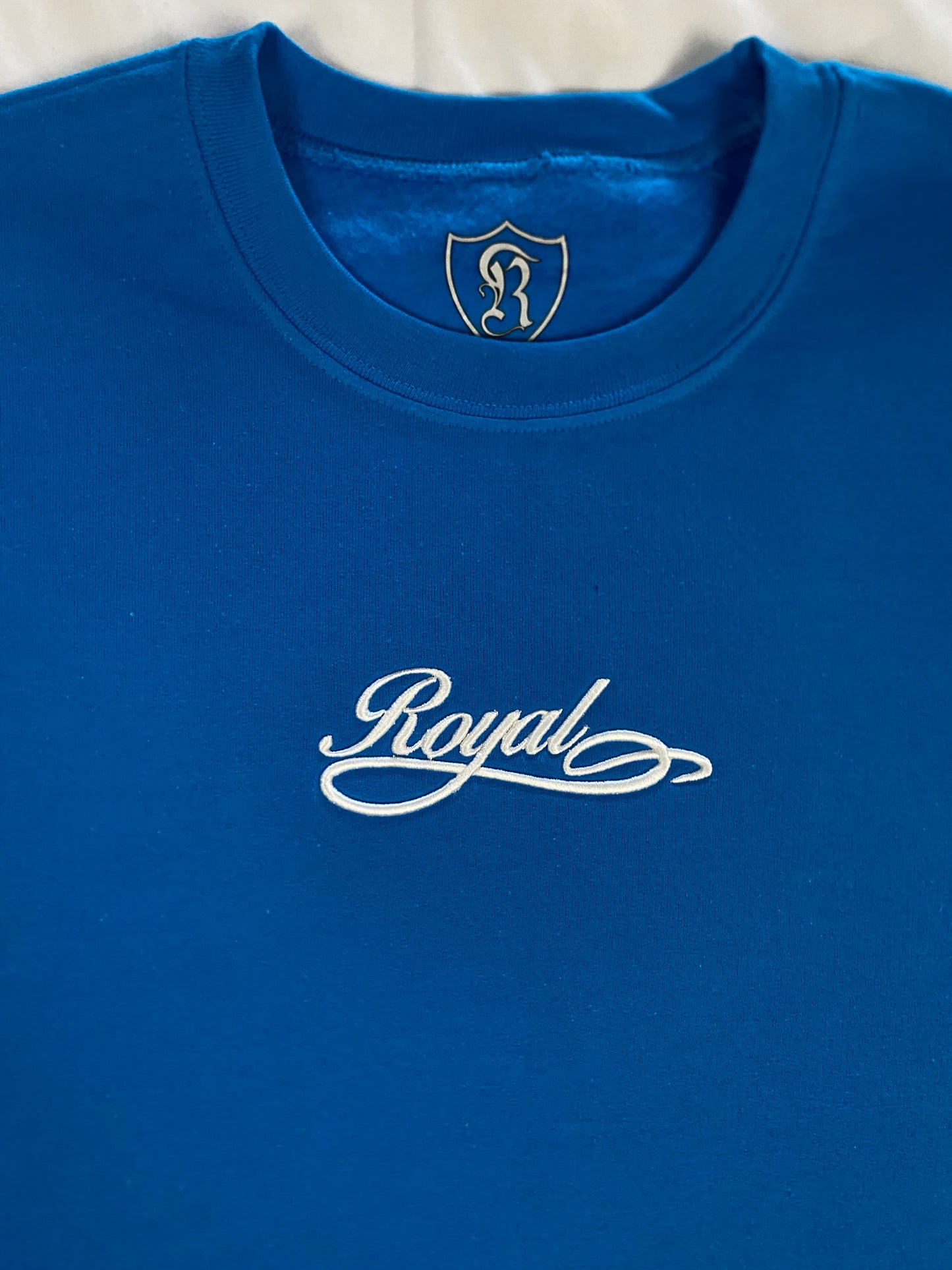 03. Royal SNA Embroidered Script Crewneck Sweater