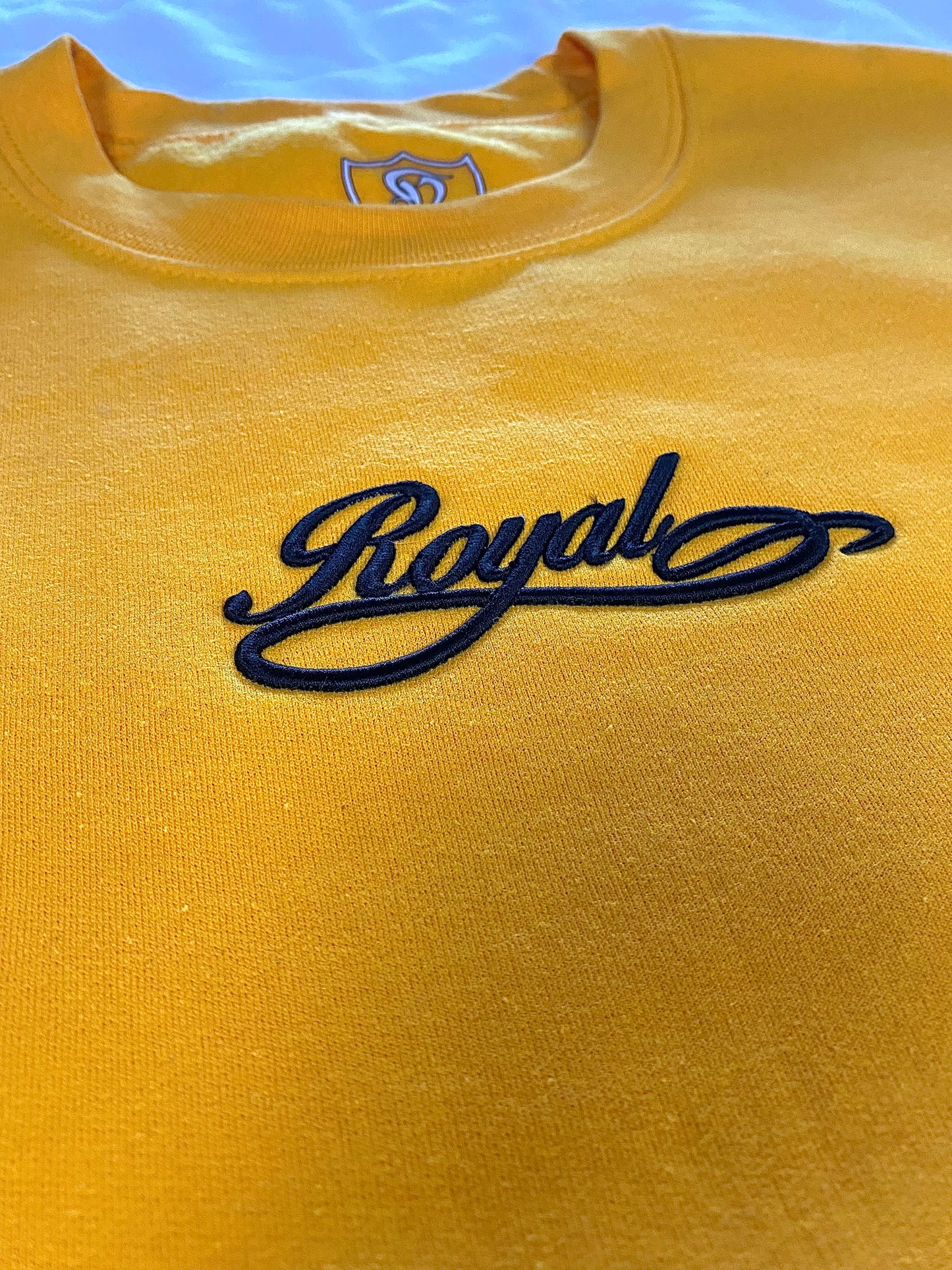 03. Royal SNA Embroidered Script Crewneck Sweater