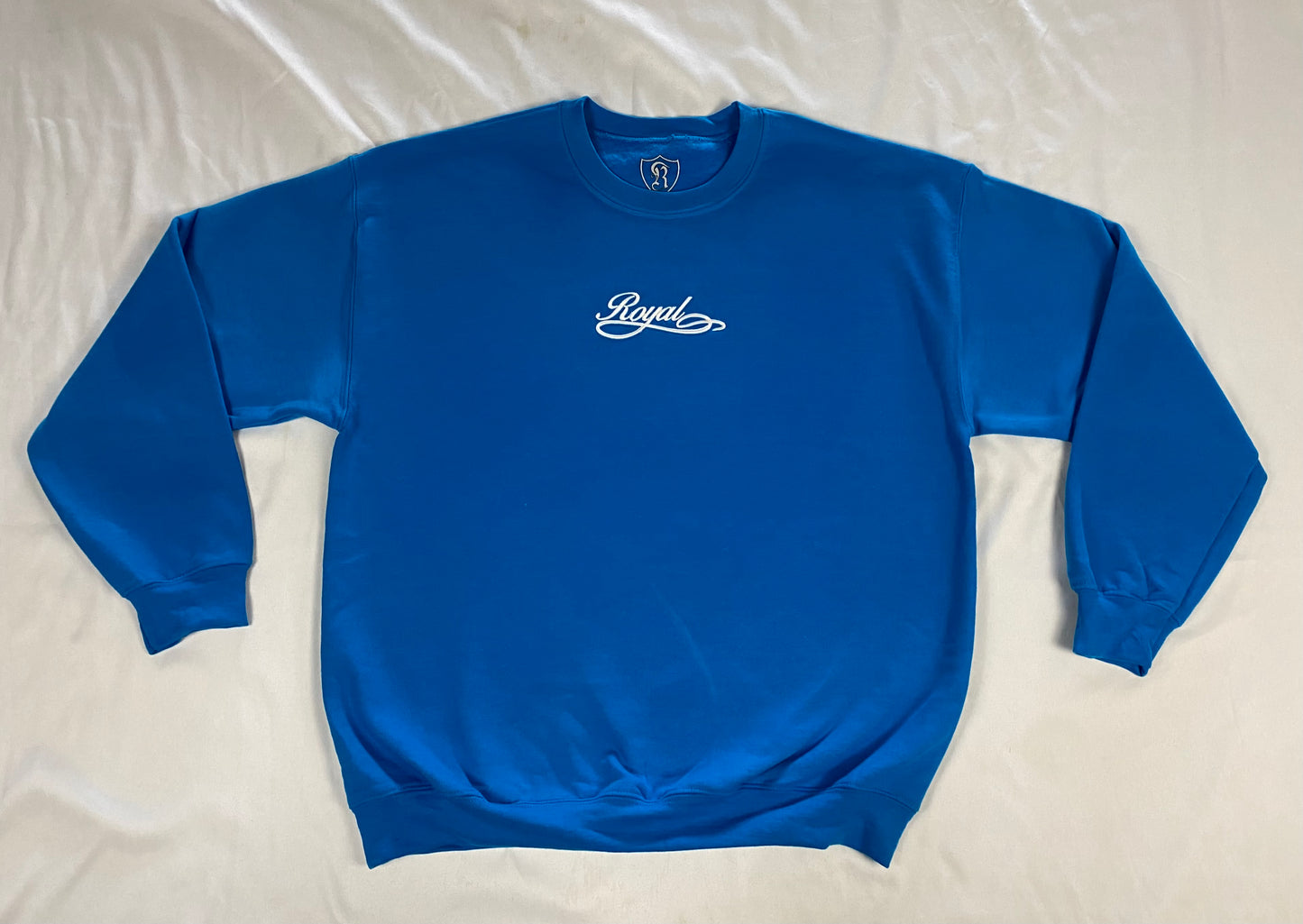 03. Royal SNA Embroidered Script Crewneck Sweater
