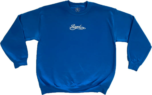 03. Royal SNA Embroidered Script Crewneck Sweater